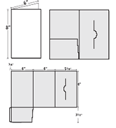 6 X 8 x 3-1/2 Folded template